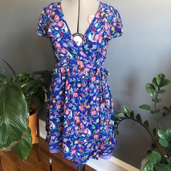Moulinette Soeurs Anthropologie Silk Wrap Dress - Picture 2 of 8